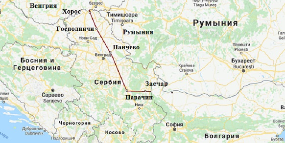 Схема газопровода Болгария -Сербия-Венгрия. Точный маршрут еще не анонсирован